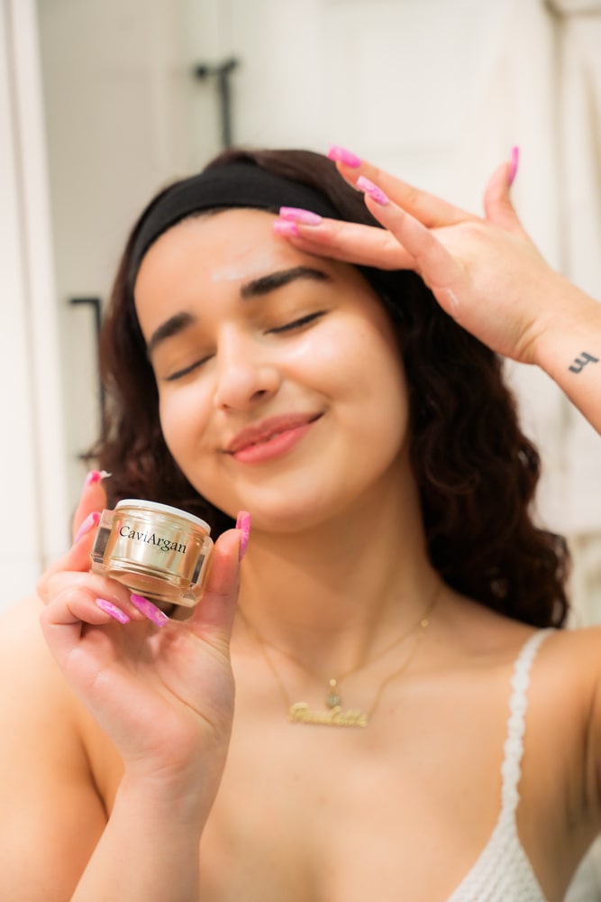 Morning skincare routine with CaviArgan